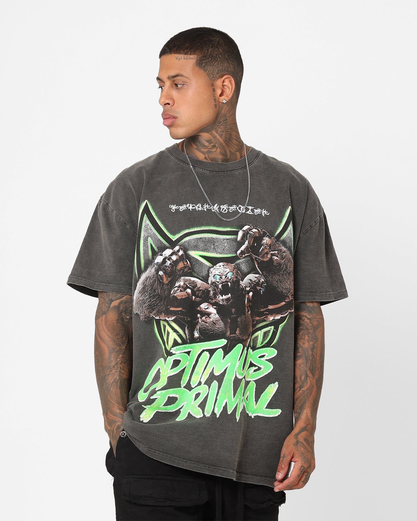 Goat Crew X Transformers Optimus Primal Heavyweight Vintage T-Shirt Black Wash sold by Culture Kings