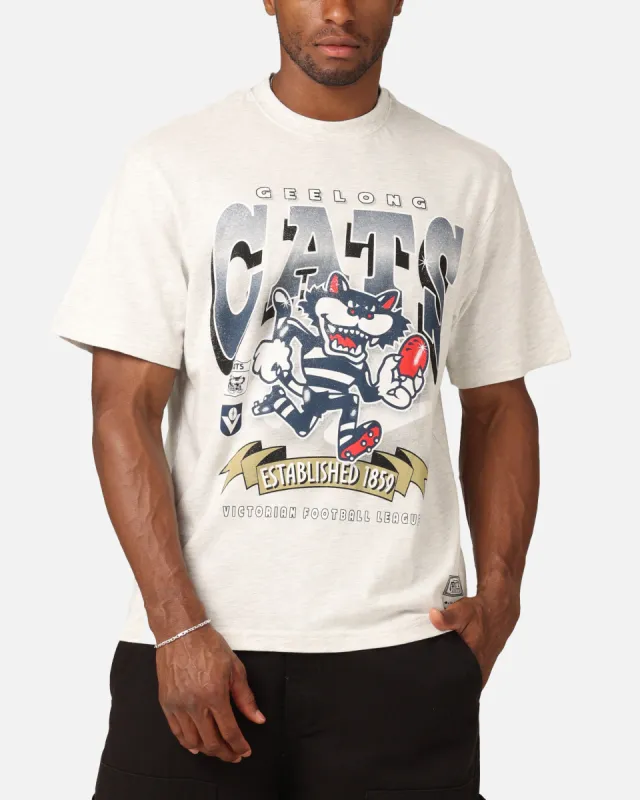 Mitchell & Ness Geelong Cats Character T-Shirt Silver Marle sold by Culture Kings