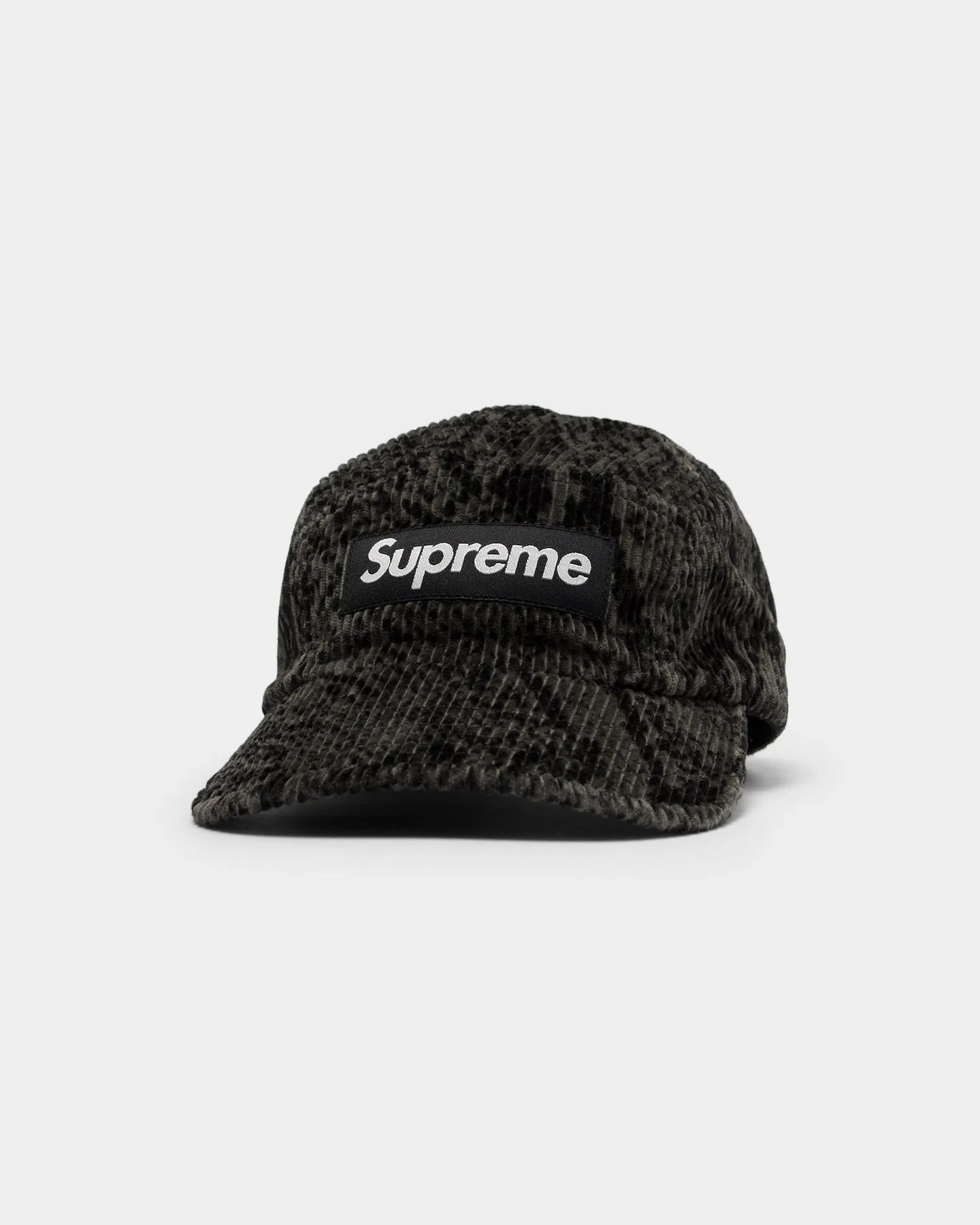 Supreme Snakeskin Corduroy Camp Cap Black | Parallel