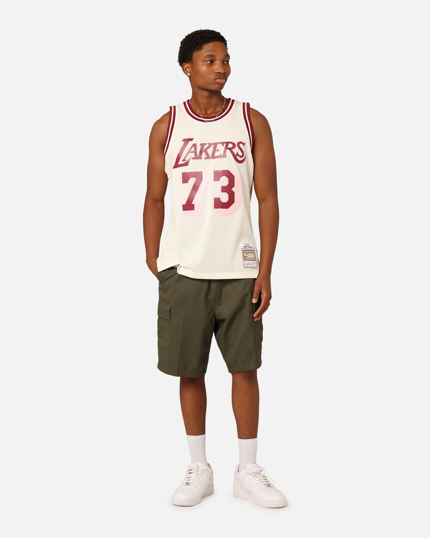 Mitchell & Ness Los Angeles Lakers Dennis Rodman 'Love & Devotion' Swingman Jersey Cream sold by Culture Kings product image thumbnail 4