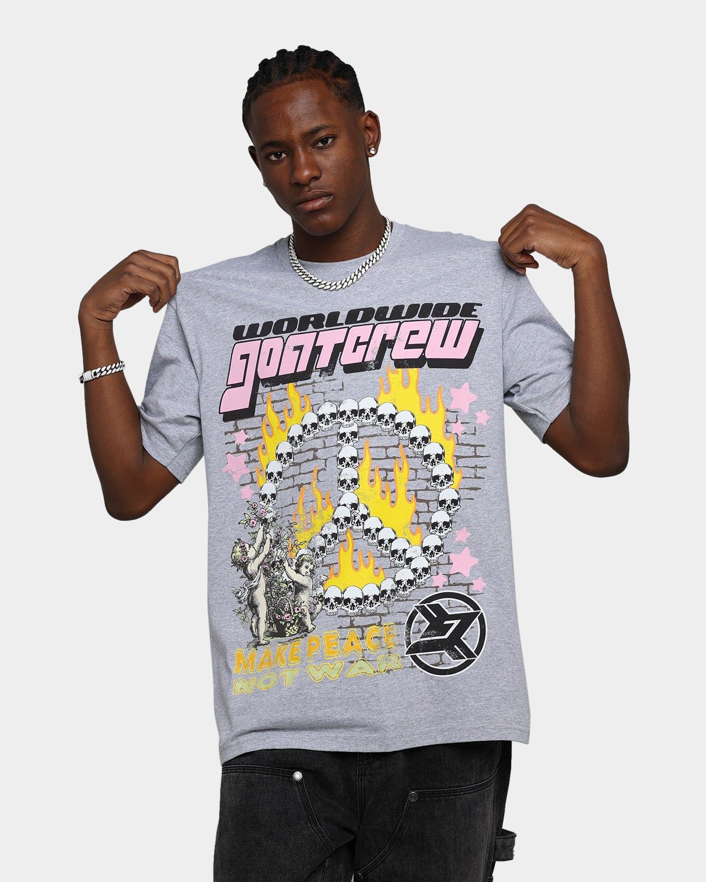 Goat Crew Make Peace T-Shirt Grey sold by Culture Kings