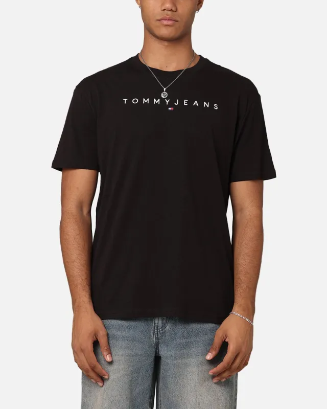 Tommy Jeans Reg Linear Logo T-Shirt Black sold by Culture Kings