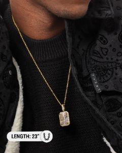Saint Morta Iced Jewelled Pendant Iced Gold sold by Culture Kings