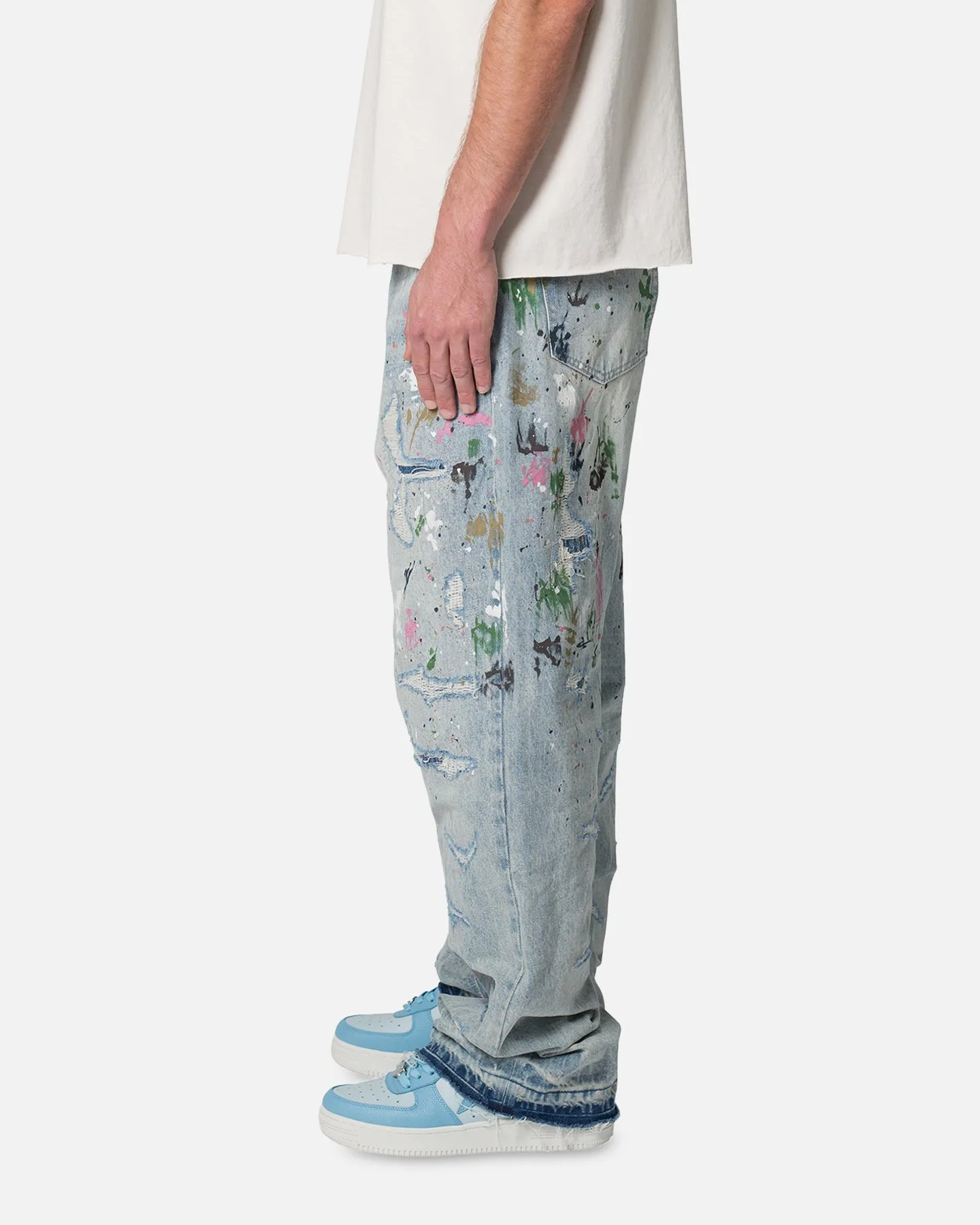 MNML Ultra Baggy Paint Denim Jeans Blue sold by Culture Kings product image thumbnail 3