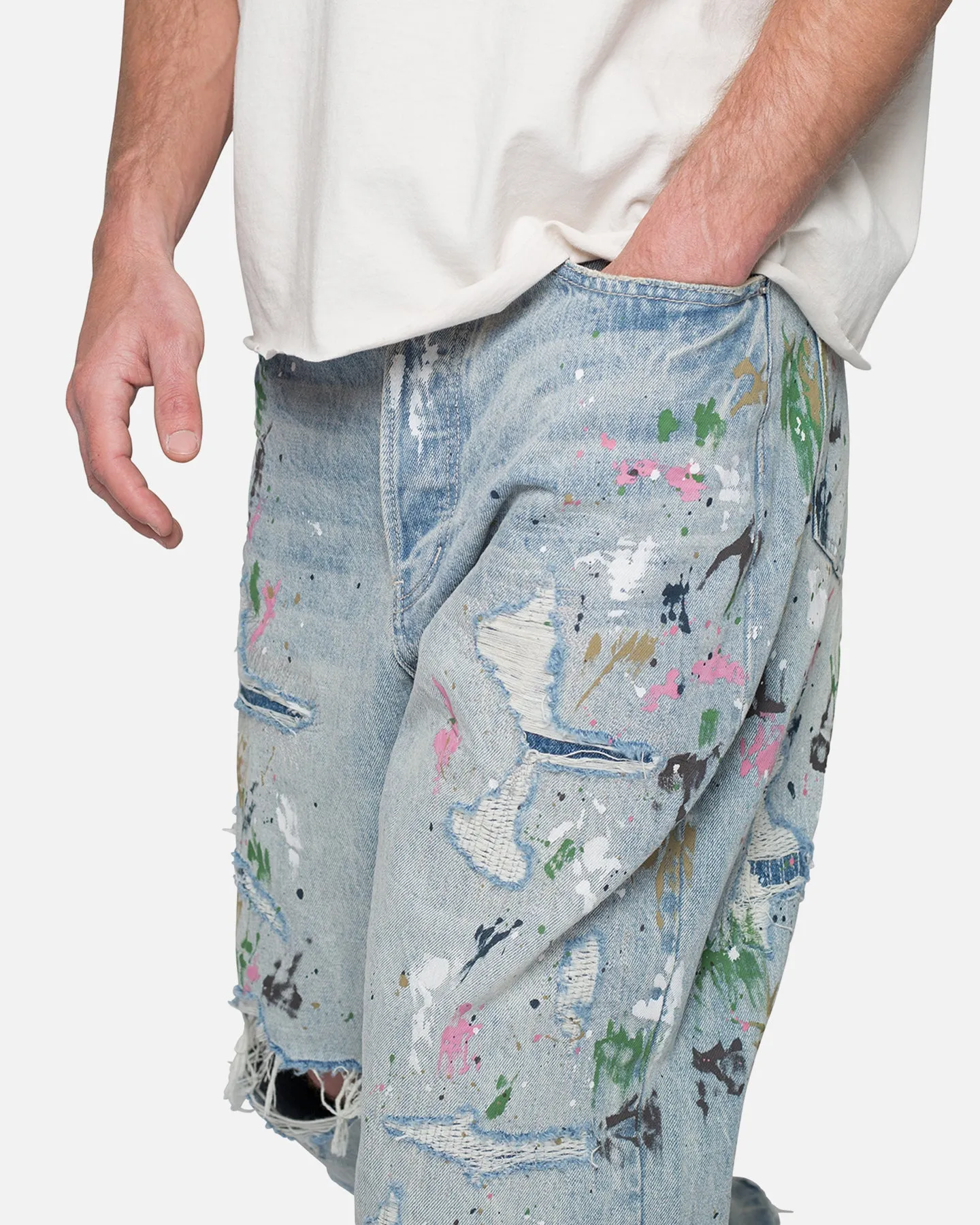 MNML Ultra Baggy Paint Denim Jeans Blue sold by Culture Kings product image thumbnail 5