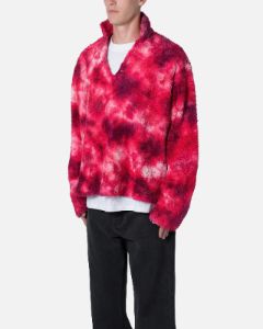 MNML Tie Dye Sherpa Pullover Sweater Magenta sold by Culture Kings