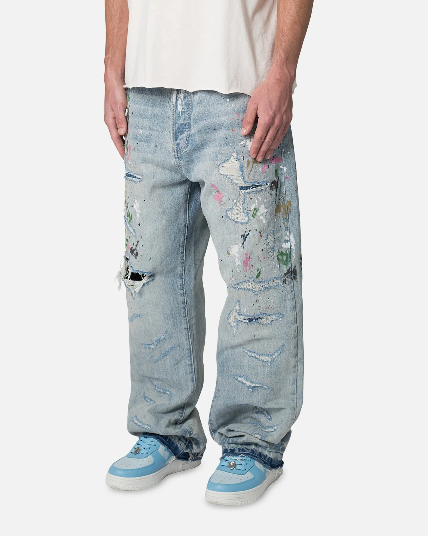MNML Ultra Baggy Paint Denim Jeans Blue sold by Culture Kings product image thumbnail 2