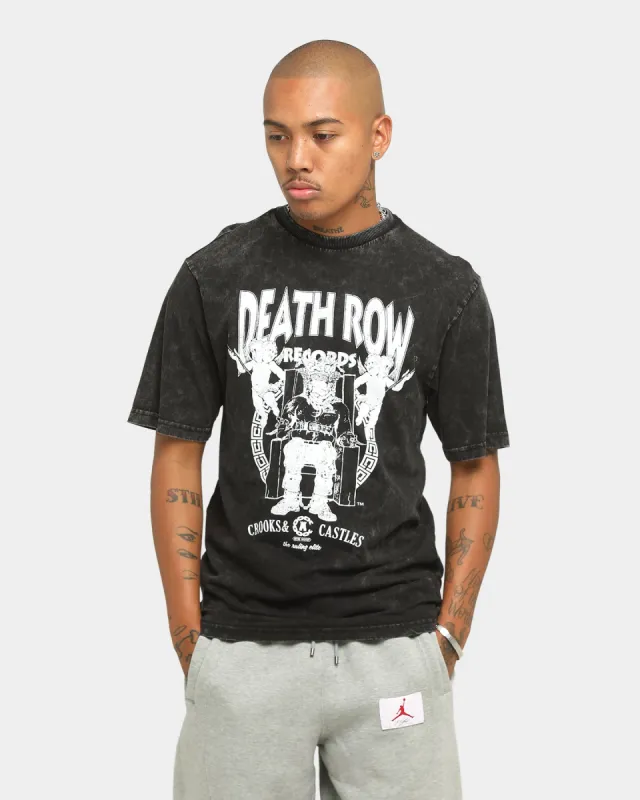 Crooks & Castles x Death Row Logo Short Sleeve T-Shirt Acidwash Black sold by Culture Kings