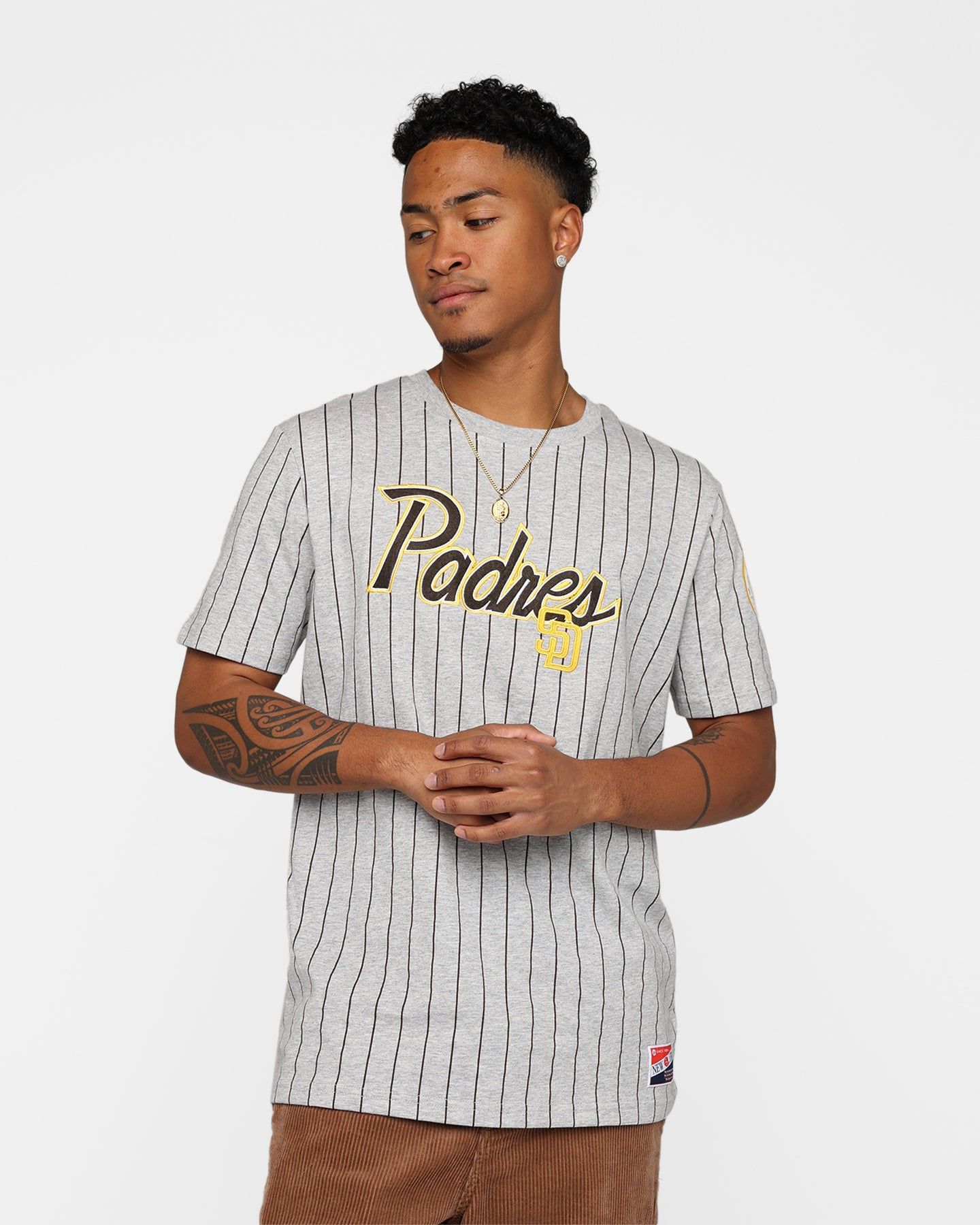 New Era San Diego Padres Pinstripe T-Shirt Grey sold by Culture Kings