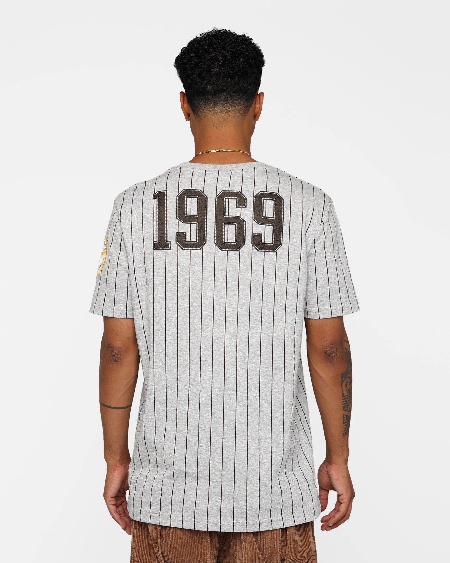 New Era San Diego Padres Pinstripe T-Shirt Grey sold by Culture Kings product image thumbnail 5
