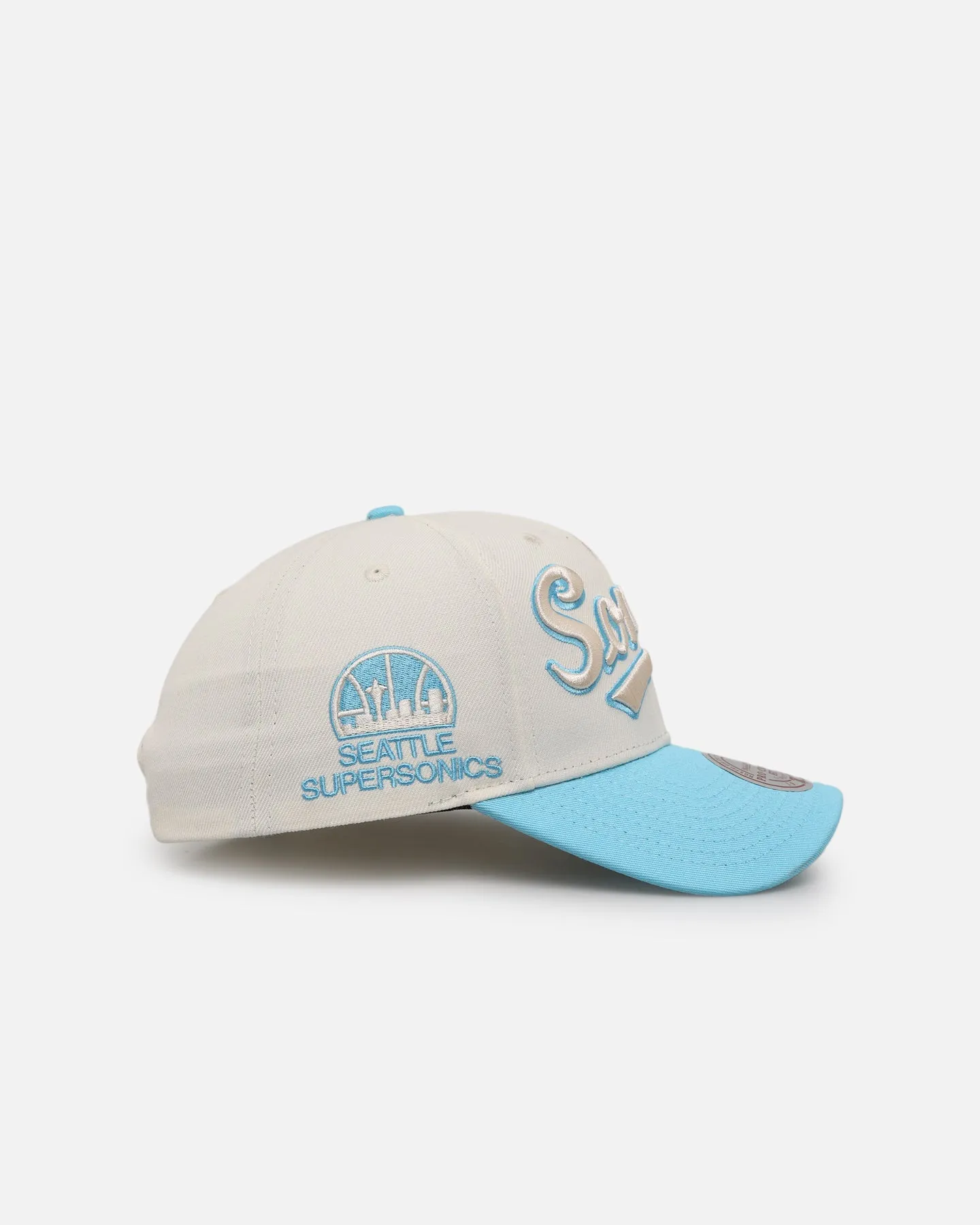 Mitchell & Ness Seattle SuperSonics 'Sky Blue' Pro Crown Snapback White Cream/Blue sold by Culture Kings product image thumbnail 3