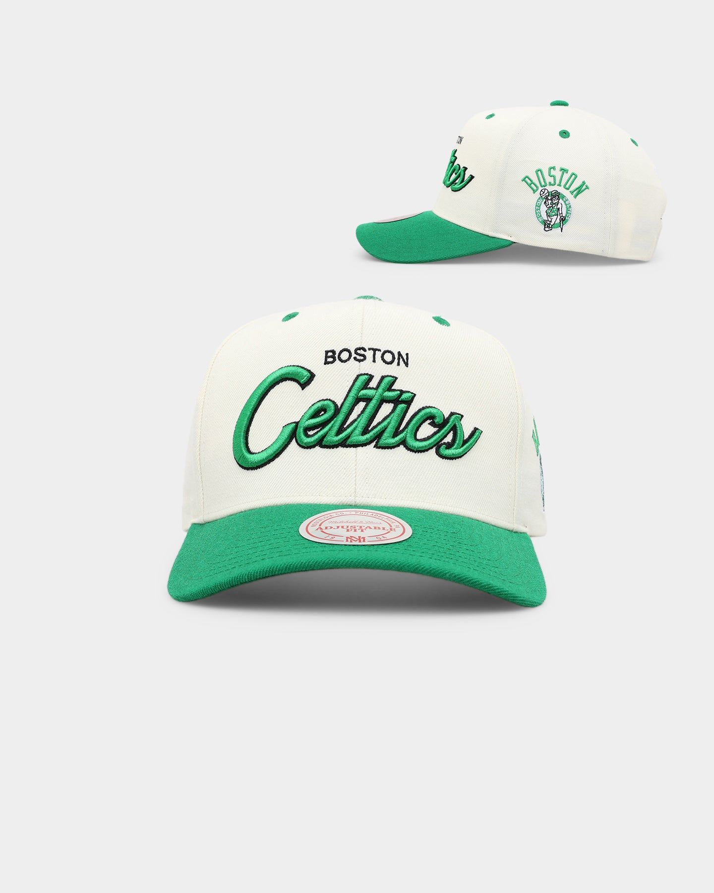 Mitchell & Ness Boston Celtics Team Script OG Snapback Cream White sold by Culture Kings