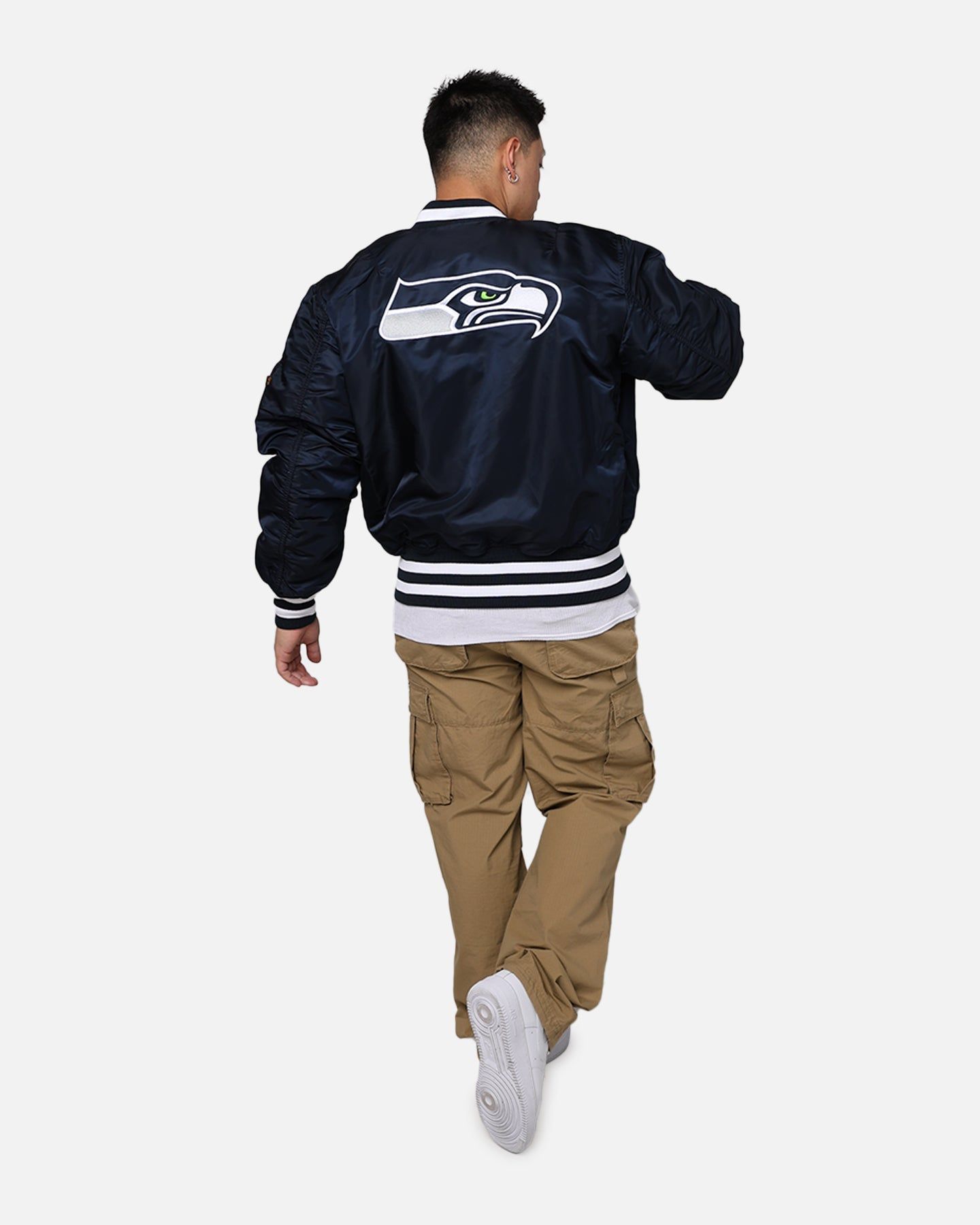 New Era X Alpha Series X NFL Seattle Seahawks MA-1 Bomber Jacket Navy/Black sold by Culture Kings product image thumbnail 3