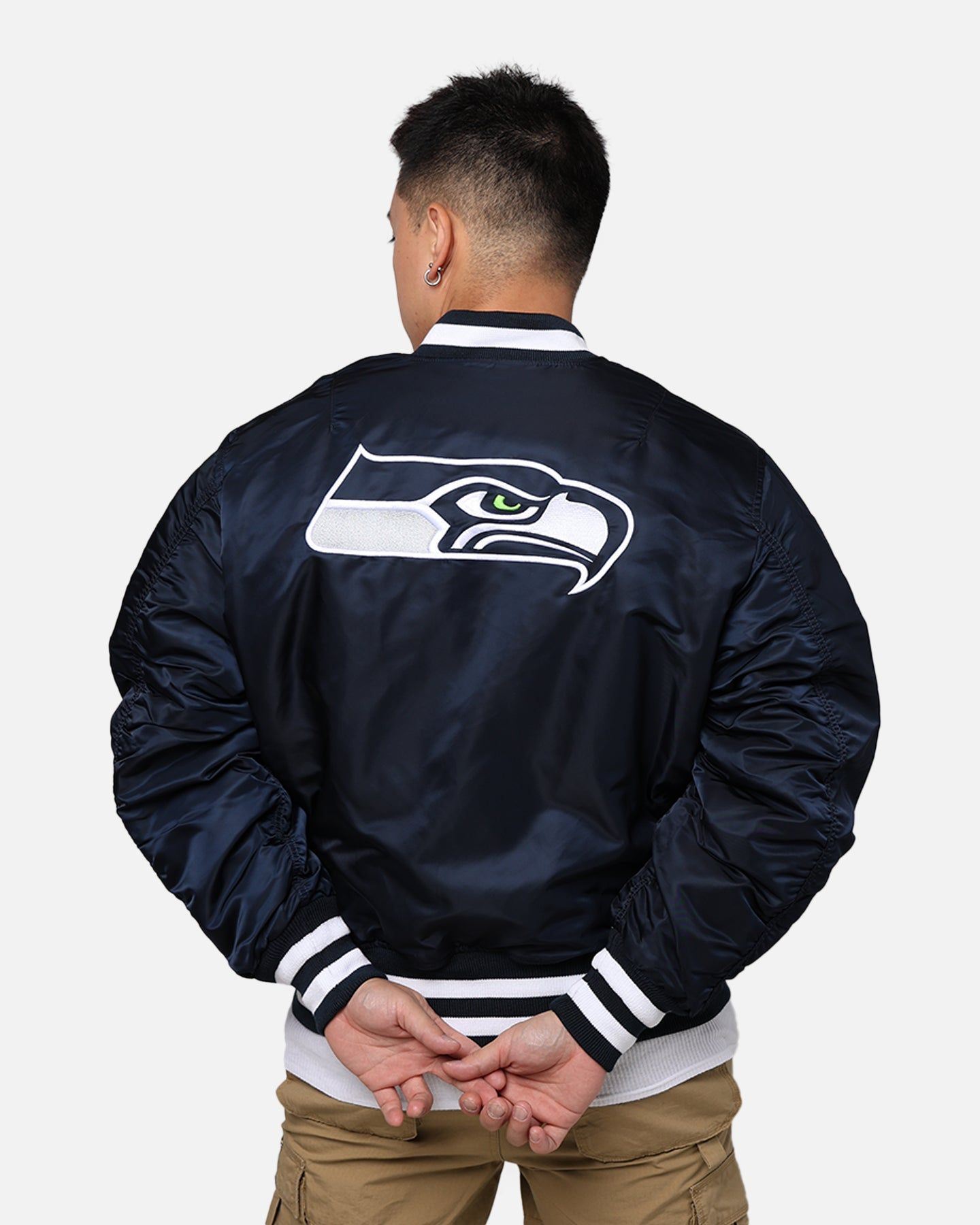 New Era X Alpha Series X NFL Seattle Seahawks MA-1 Bomber Jacket Navy/Black sold by Culture Kings product image thumbnail 2