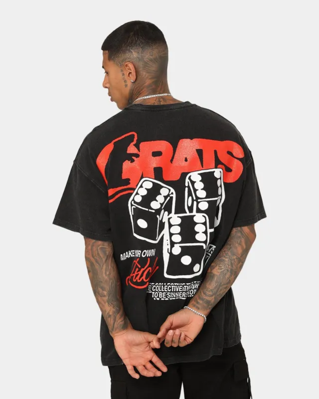 Rats Get Fat Own Luck Vintage T-Shirt Washed Black sold by Culture Kings