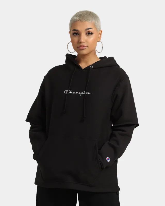Champion Women's Reverse Weave Liquid Layer Hoodie Black sold by Culture Kings