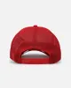 New Era Las Vegas Raiders 'Podium Pack' Pre-Curved Golfer Trucker Snapback Scarlett/Metallic sold by Culture Kings