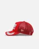 New Era Las Vegas Raiders 'Podium Pack' Pre-Curved Golfer Trucker Snapback Scarlett/Metallic sold by Culture Kings