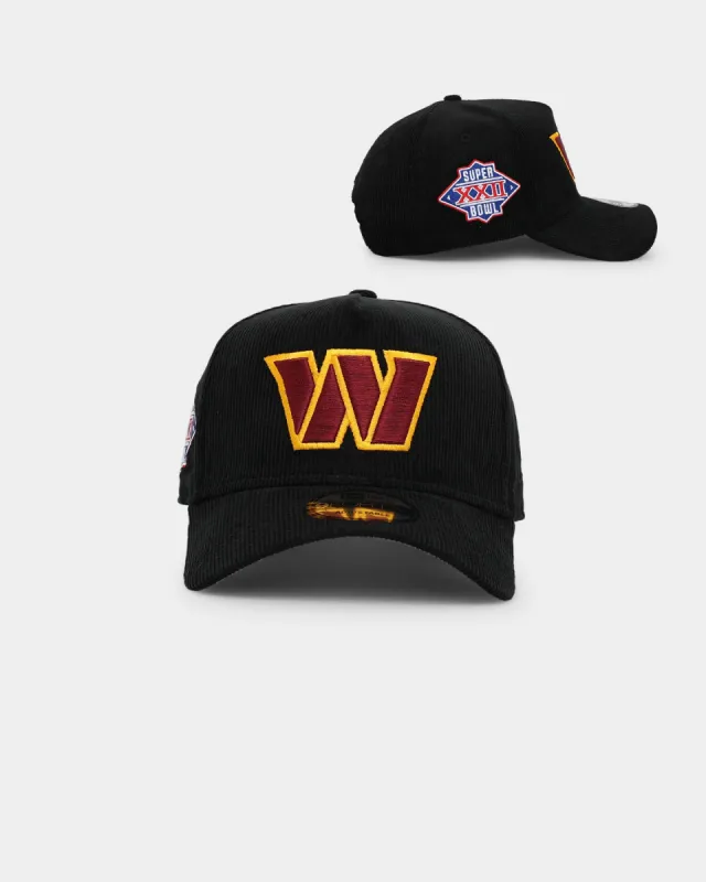 New Era Washington Commanders 'NFL Season' Corduroy 9FORTY A-Frame Snapback Black/OTC sold by Culture Kings