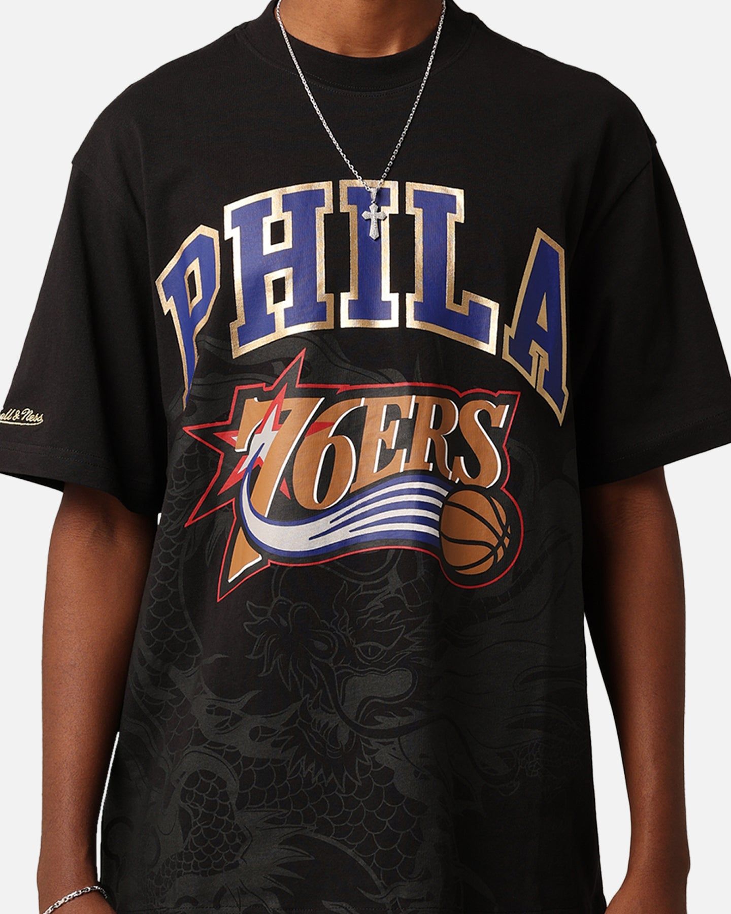 Mitchell & Ness Philadelphia 76ers Year Of The Dragon T-Shirt Faded Black sold by Culture Kings product image thumbnail 3