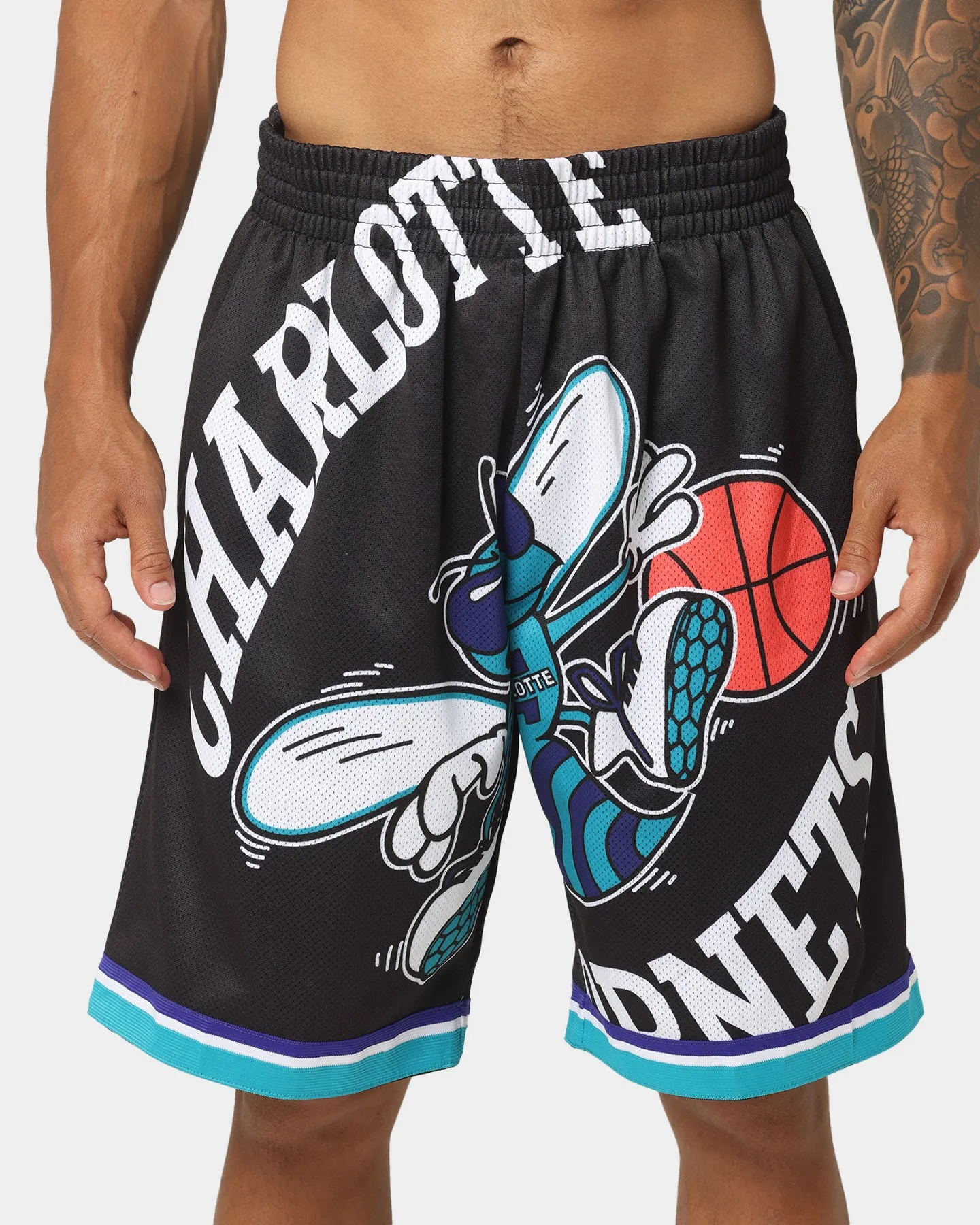 Mitchell & Ness Charlotte Hornets Blown Out Fashion Shorts Black sold by Culture Kings product image thumbnail 3