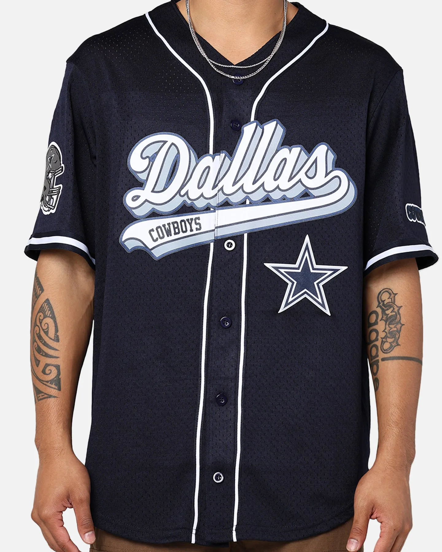 Pro Standard Dallas Cowboys Mesh Button Down Jersey Midnight Navy sold by Culture Kings product image thumbnail 4