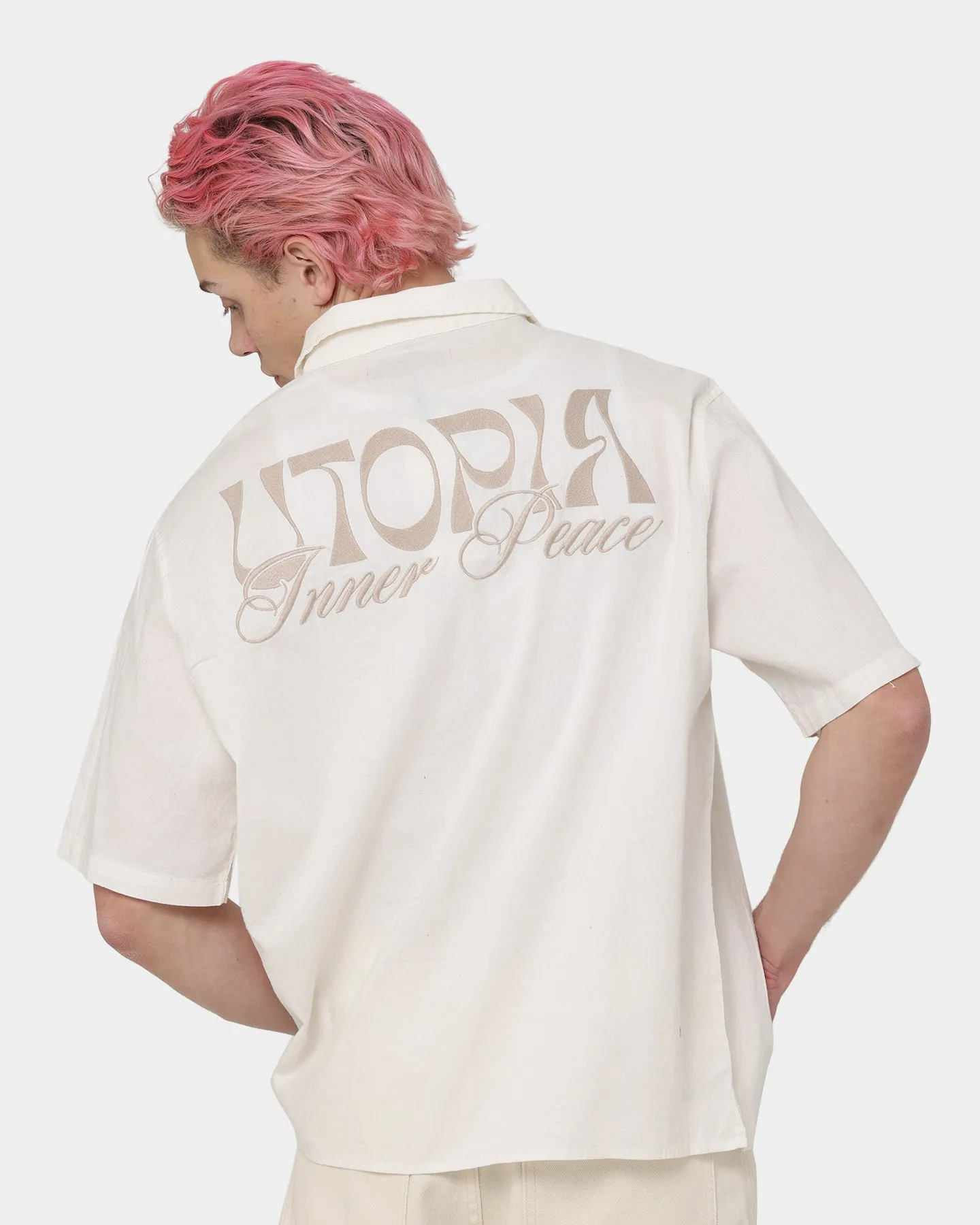 Loiter Utopia Lined Blend Button Up Ecru sold by Culture Kings product image thumbnail 2