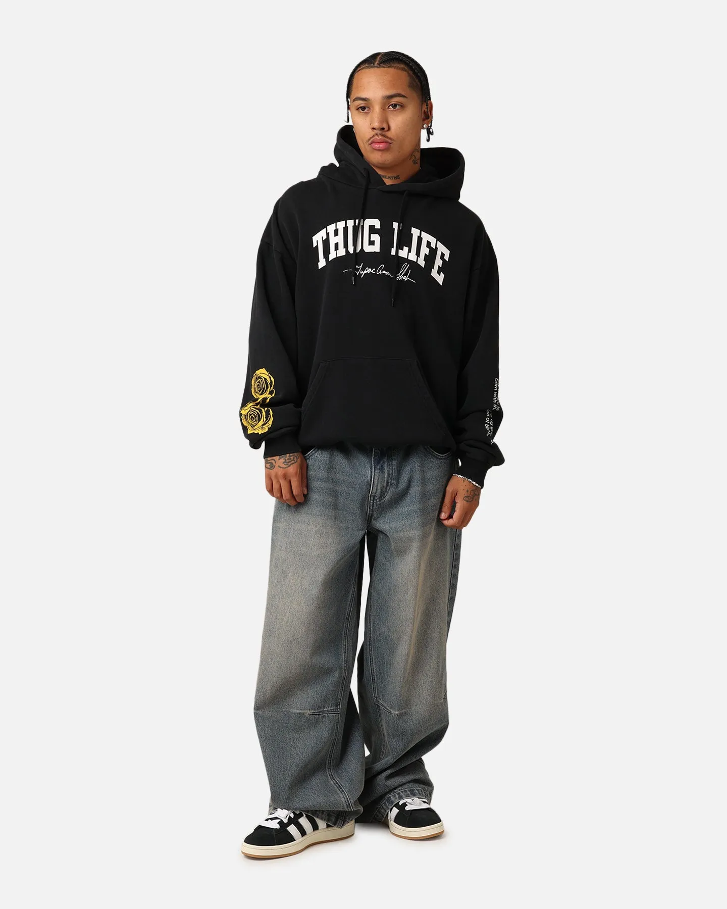 Tupac Thug Life Rose Hoodie Washed Black sold by Culture Kings product image thumbnail 2