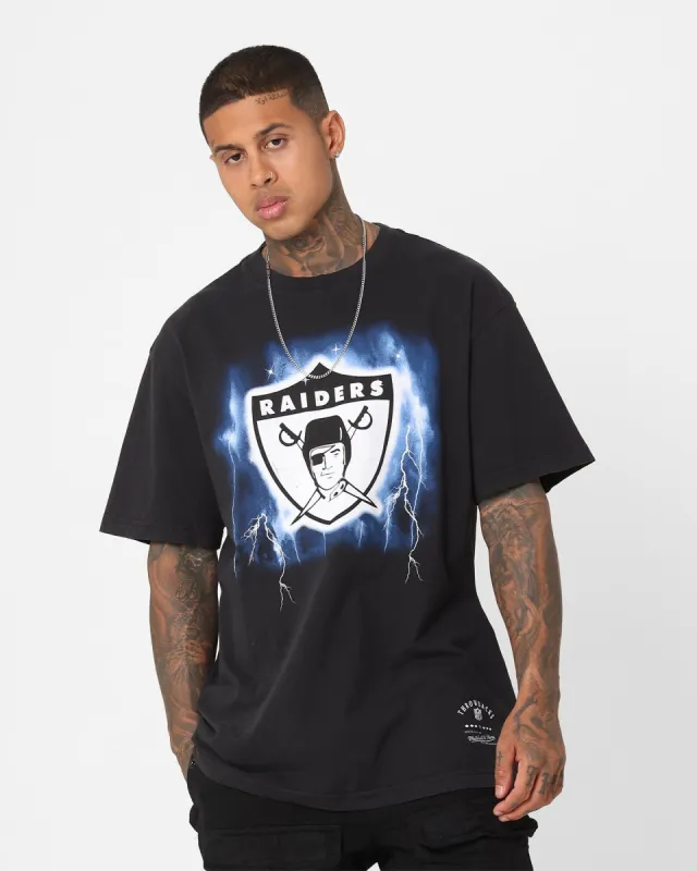 Mitchell & Ness Las Vegas Raiders Logo Lightning T-Shirt Black sold by Culture Kings