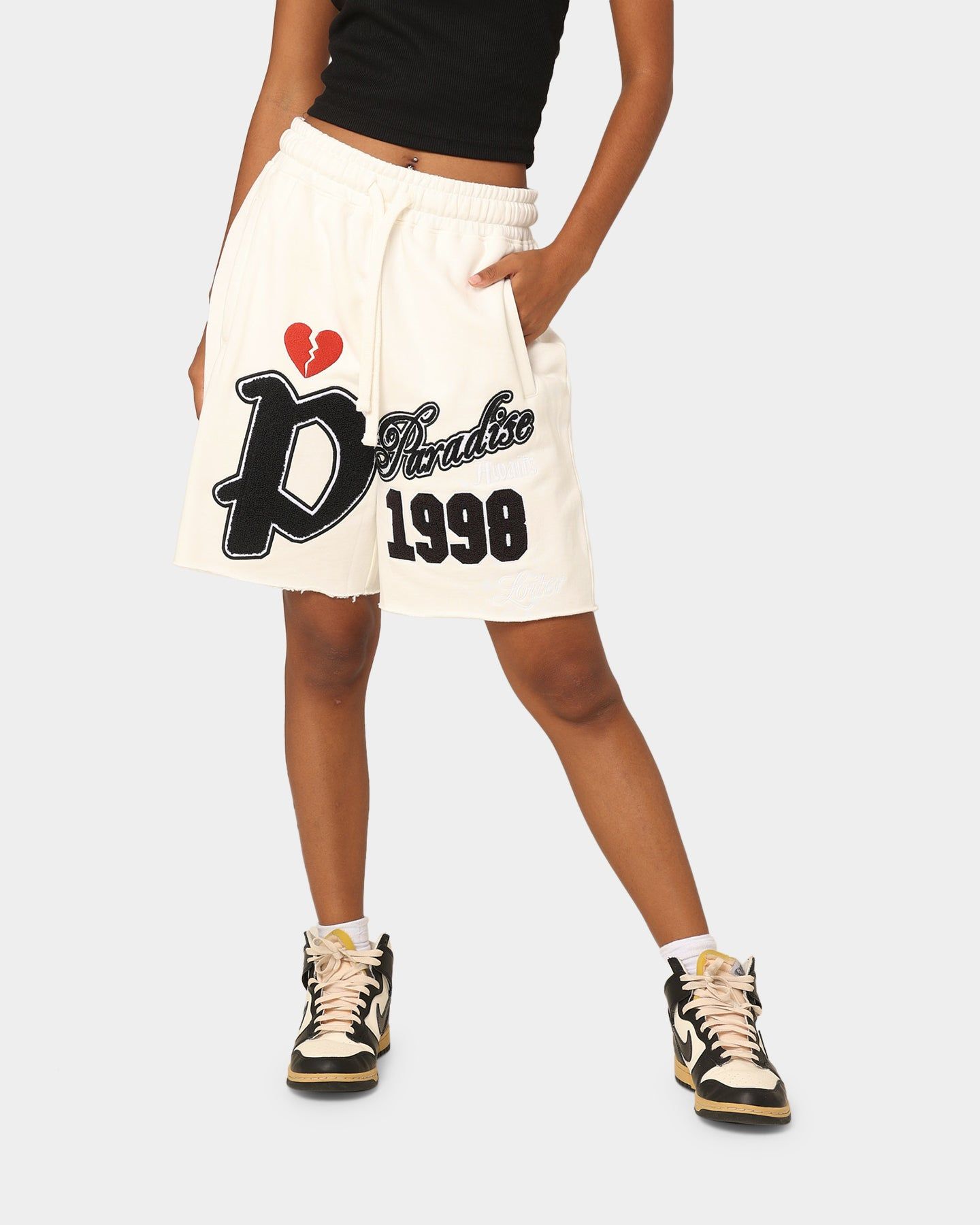 Loiter Paradise Fleece Shorts White sold by Culture Kings