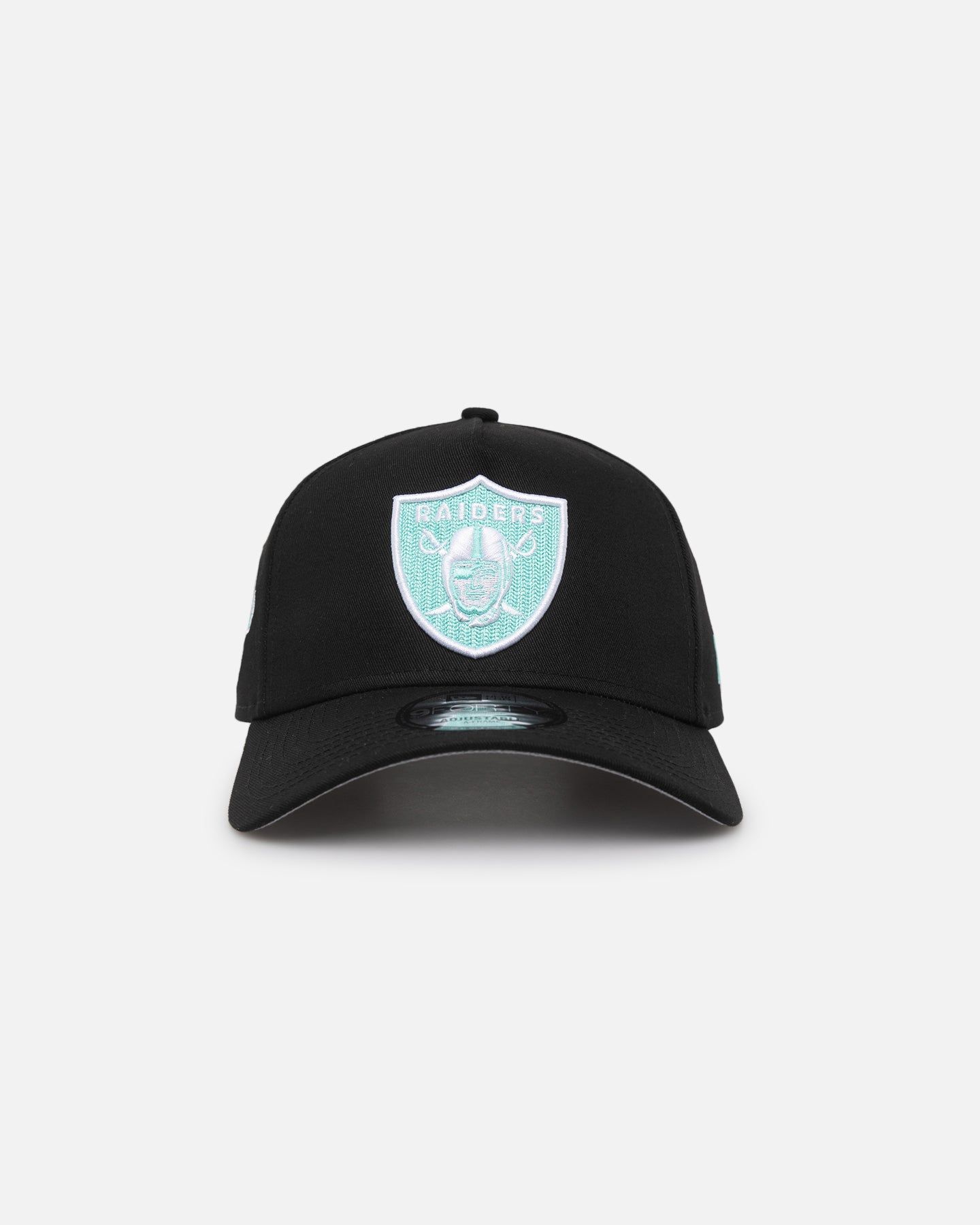 New Era Las Vegas Raiders 9FORTY A-Frame Snapback Black/Aqua Blue sold by Culture Kings