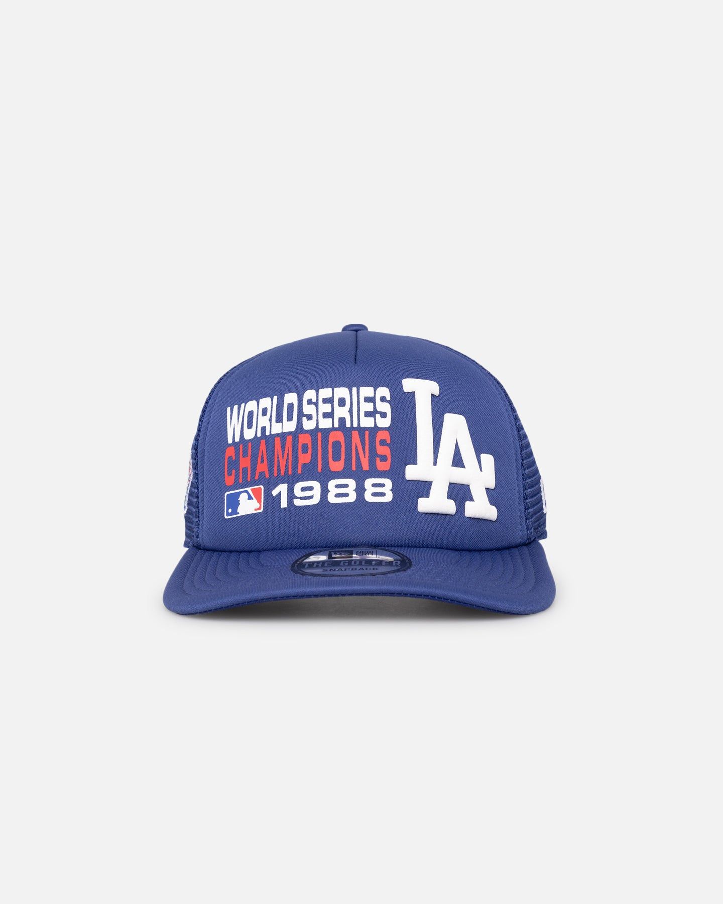 New Era Los Angeles Dodgers Pre-Curved Golfer Trucker Snapback Dark Royal sold by Culture Kings