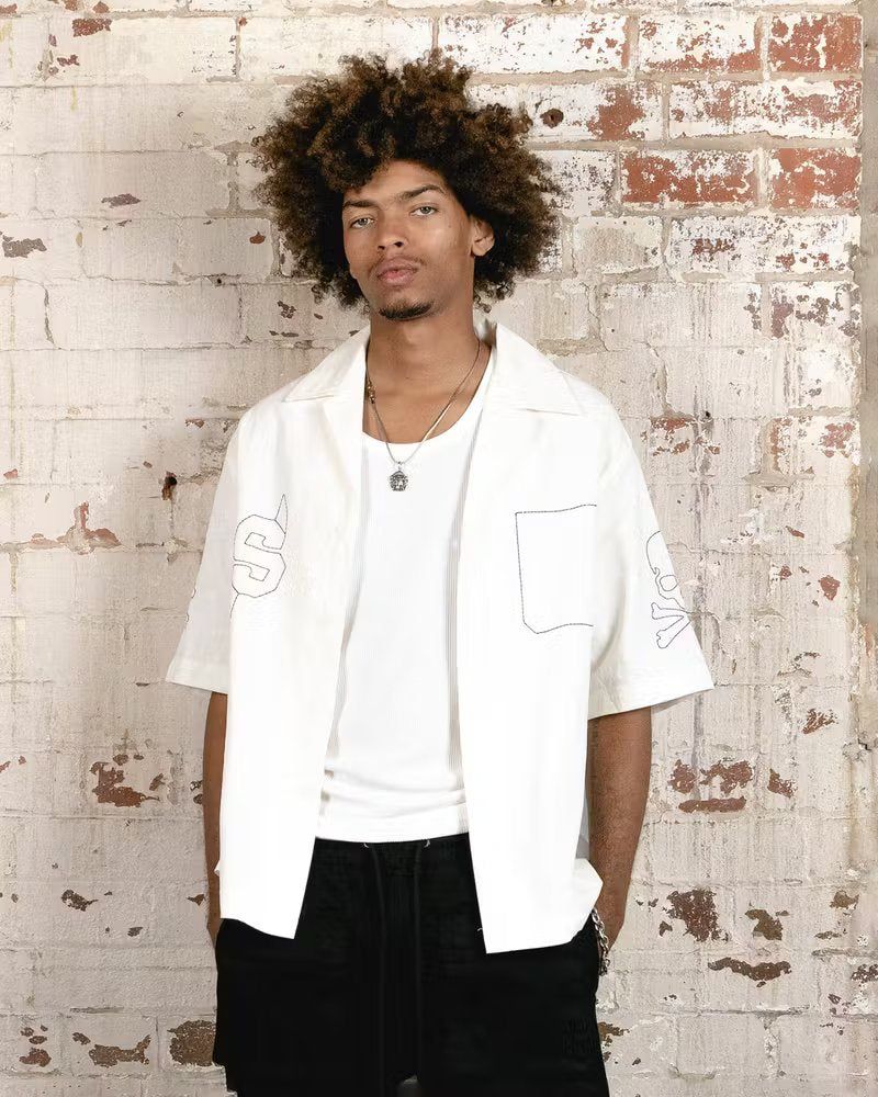 Saint Morta Skull And Bones Short Sleeve Shirt White sold by Culture Kings