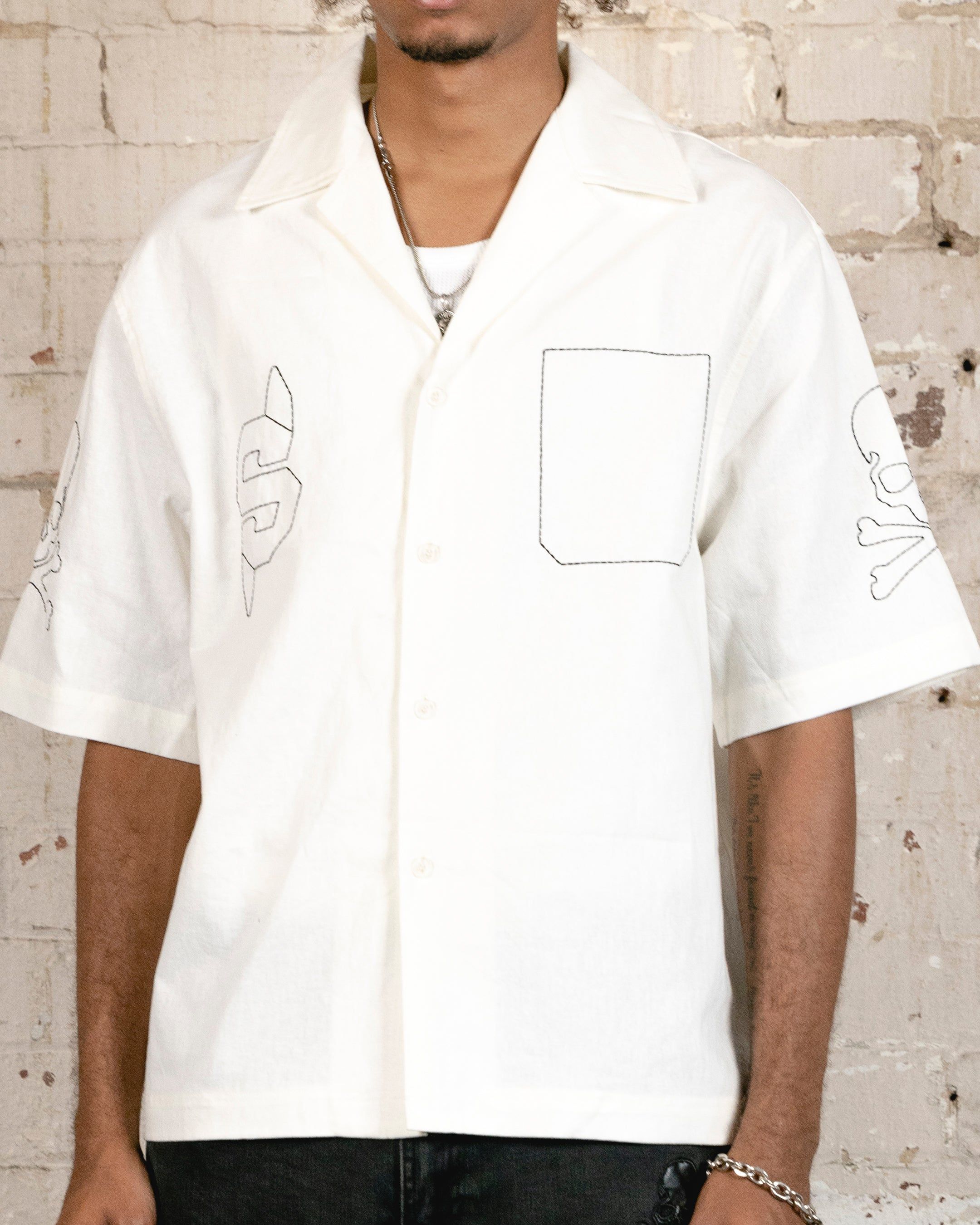 Saint Morta Skull And Bones Short Sleeve Shirt White sold by Culture Kings product image thumbnail 4