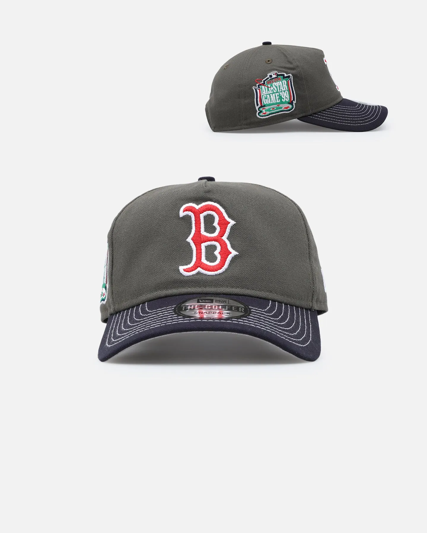 New Era Boston Red Sox 'Contrast Visor' Pre-Curved Golfer Snapback Moss/Sky sold by Culture Kings