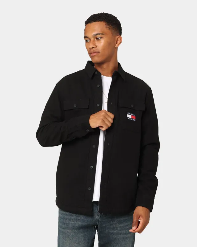 Tommy Jeans TJM Sherpa Lined Overshirt Black sold by Culture Kings
