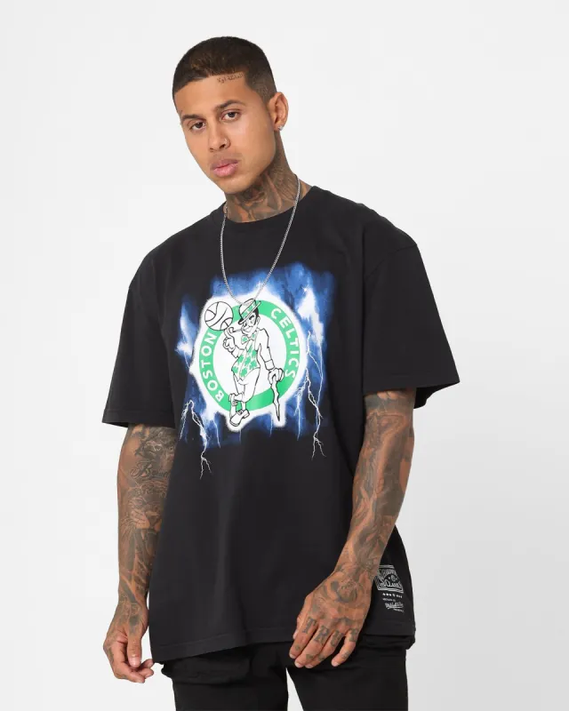 Mitchell & Ness Boston Celtics Logo Lightning T-Shirt Black sold by Culture Kings