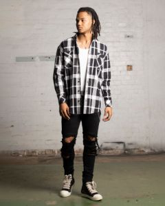 Saint Morta Mulberry Long Sleeve Flannel Shirt Black/White sold by Culture Kings