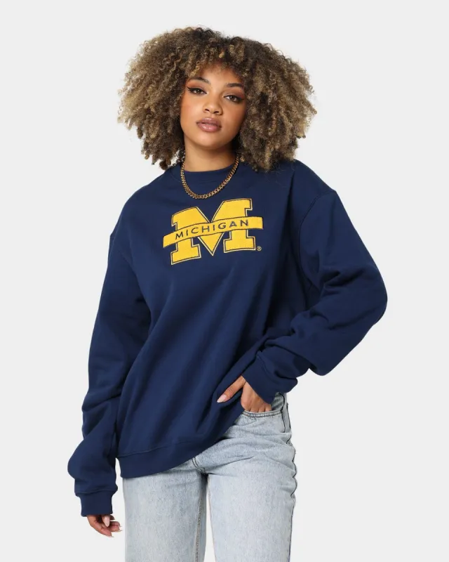 National Collegiate Athletic Association Michigan Wolverines Team Logo Chenille Crewneck Navy sold by Culture Kings