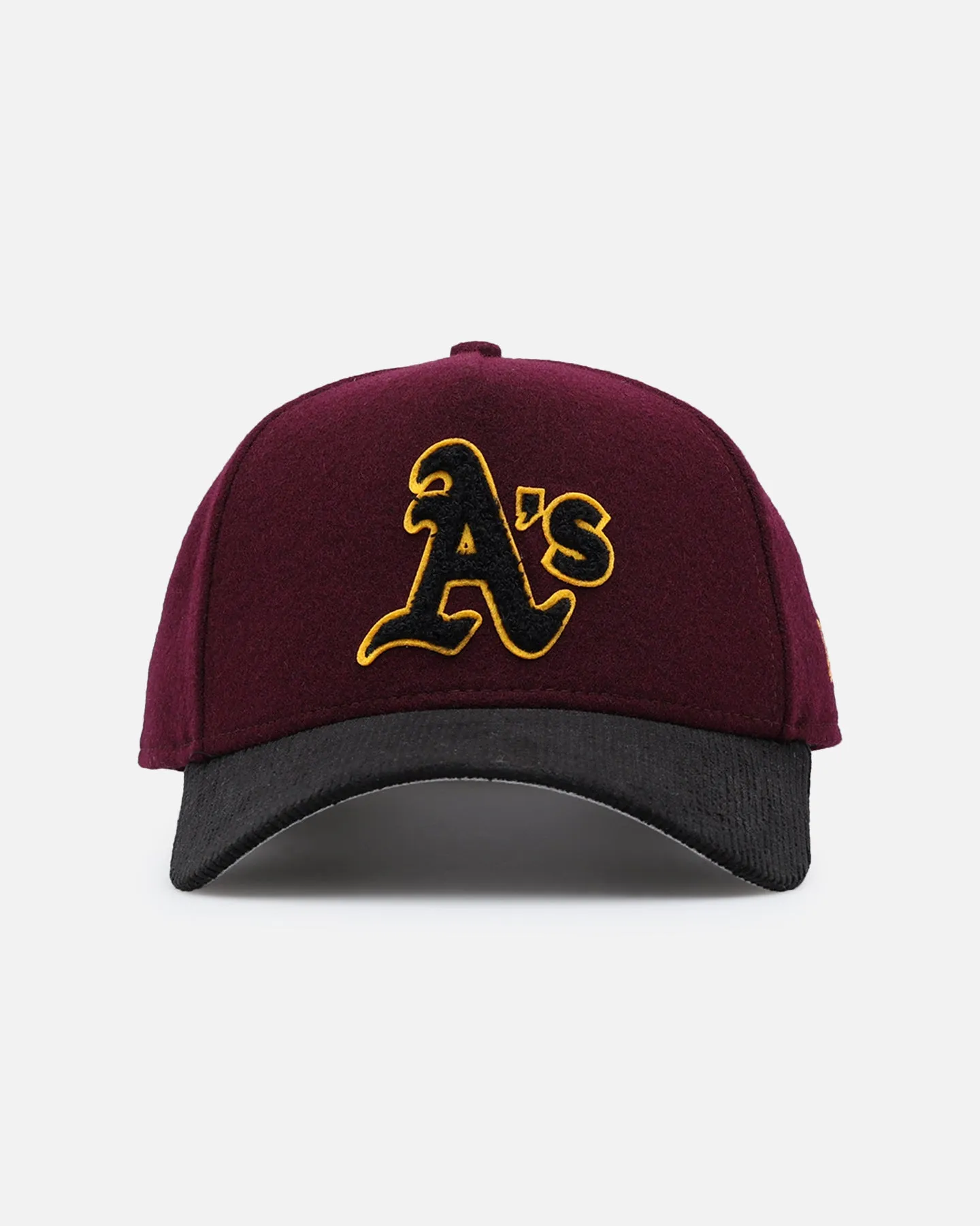 New Era Oakland Athletics 'Large Chenille' 9FORTY A-Frame Snapback Maroon sold by Culture Kings
