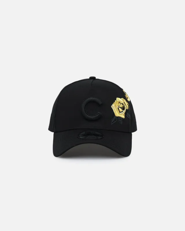 New Era Chicago Cubs 'Gold Rose' 9FORTY A-Frame Snapback Black/Gold sold by Culture Kings
