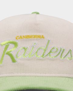 New Era Canberra Raiders 'NRL Retro Script Corduroy' Golfer Snapback Chrome White sold by Culture Kings