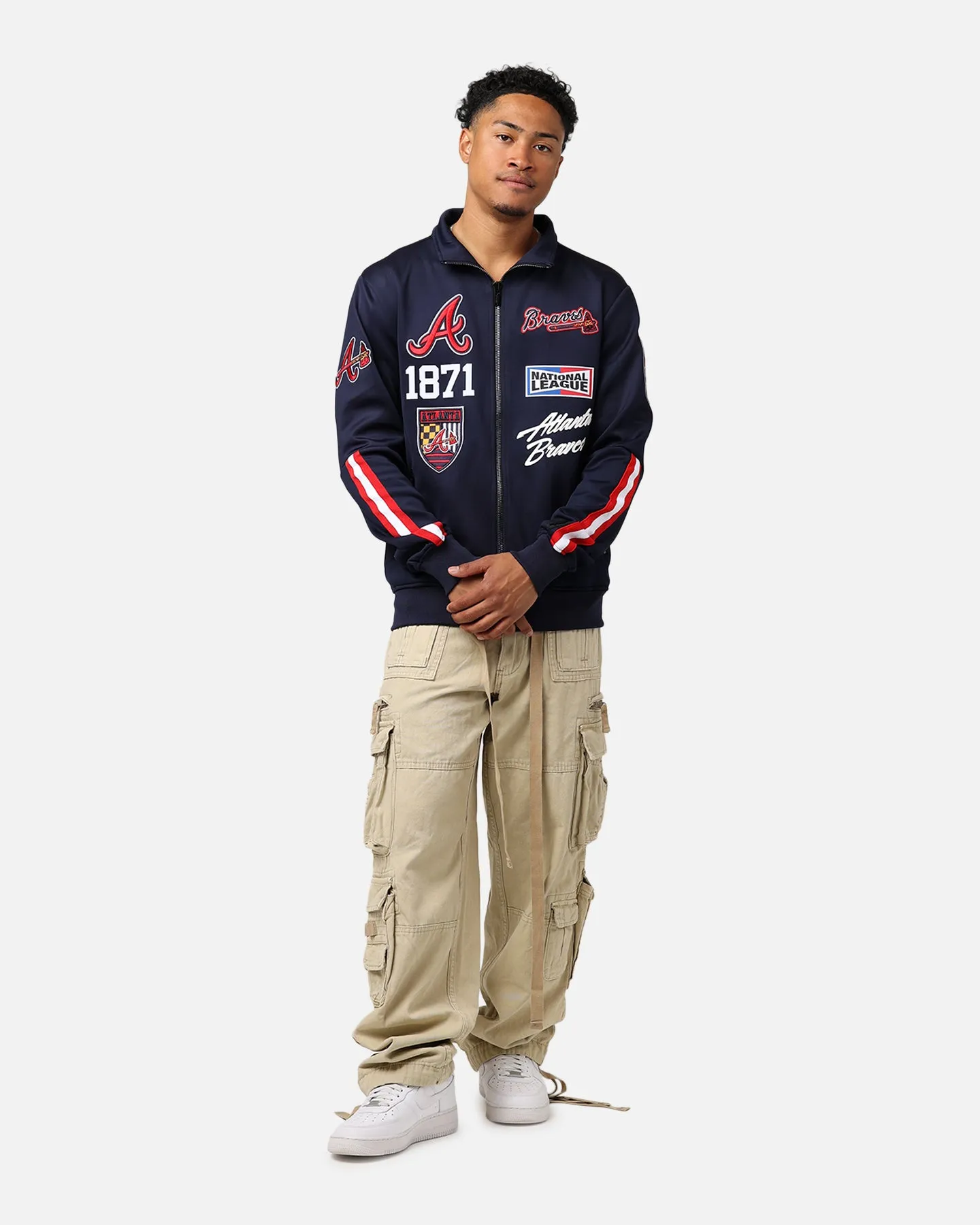 Pro Standard Atlanta Braves Fast Lane Track Jacket Midnight/Red sold by Culture Kings product image thumbnail 3