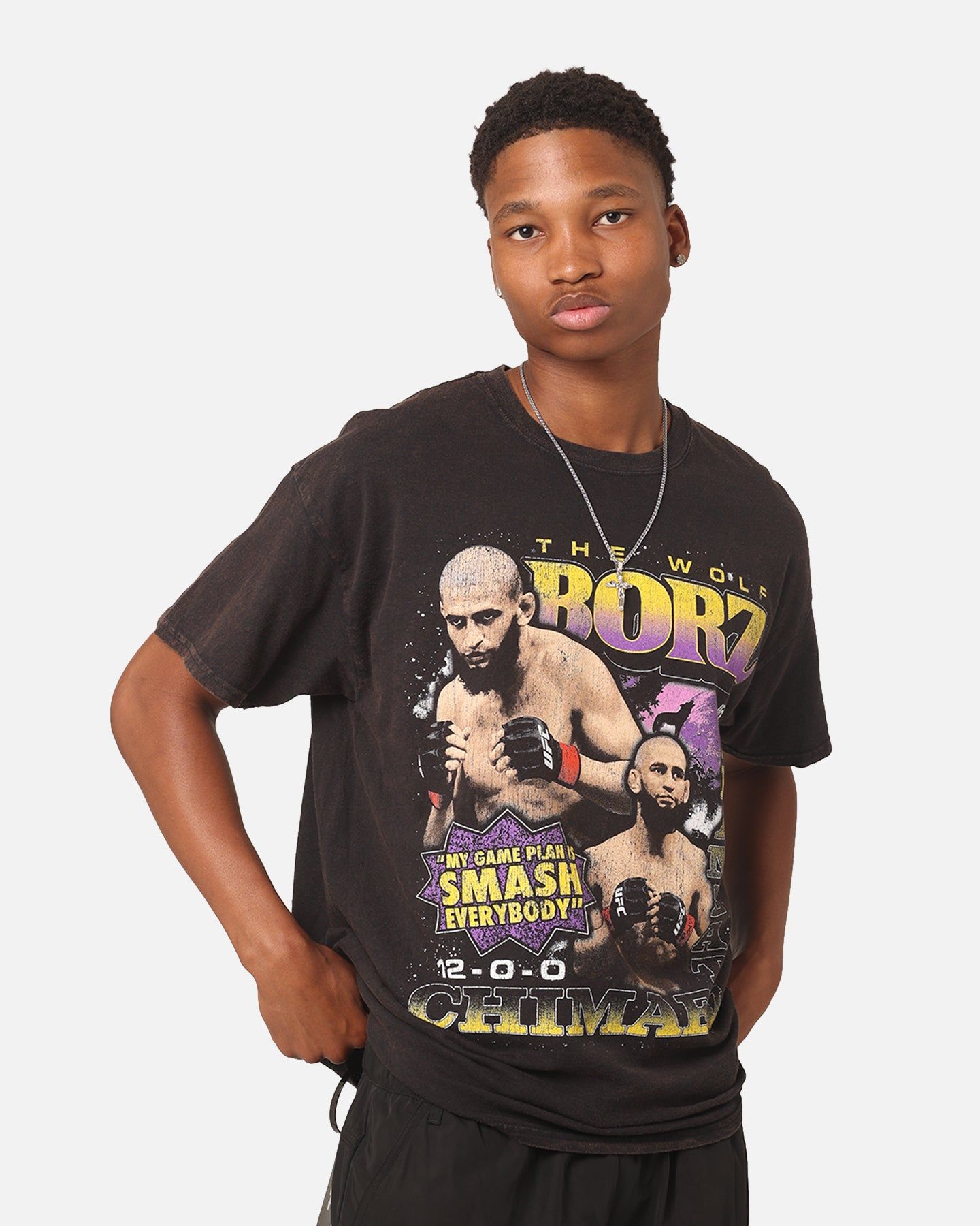 Goat Crew X UFC Khamzat Chimaev Borz Vintage T-Shirt Black Wash sold by Culture Kings