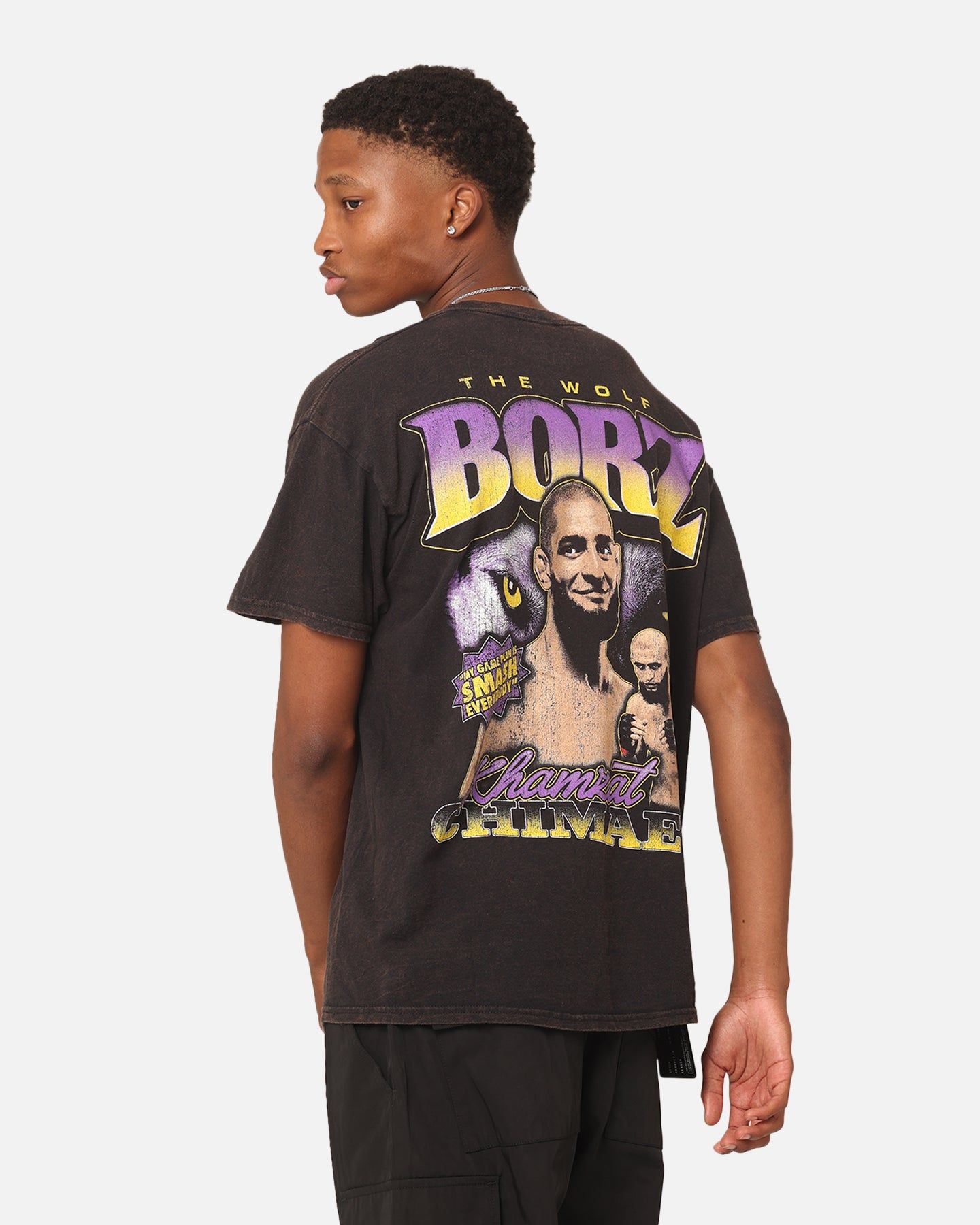 Goat Crew X UFC Khamzat Chimaev Borz Vintage T-Shirt Black Wash sold by Culture Kings product image thumbnail 2