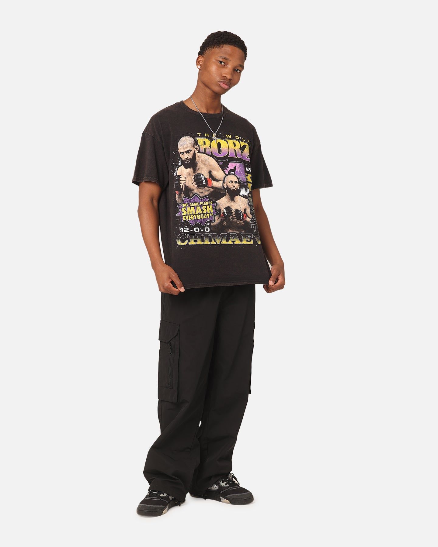 Goat Crew X UFC Khamzat Chimaev Borz Vintage T-Shirt Black Wash sold by Culture Kings product image thumbnail 3