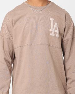 Majestic Athletic Los Angeles Dodgers Tonal Stark Long Sleeve T-Shirt Desert Taupe sold by Culture Kings
