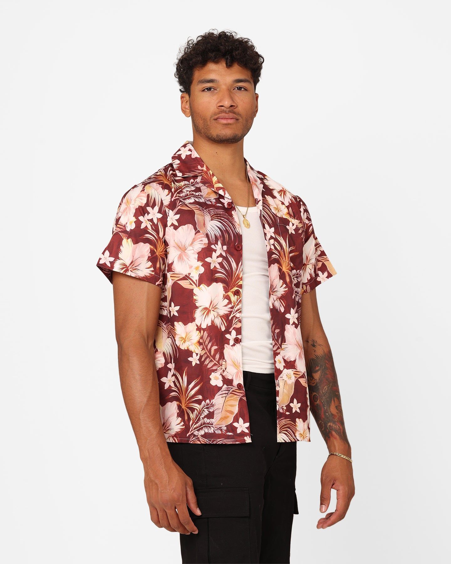 XXIII Jens Satin Button Up Shirt Maroon sold by Culture Kings product image thumbnail 5