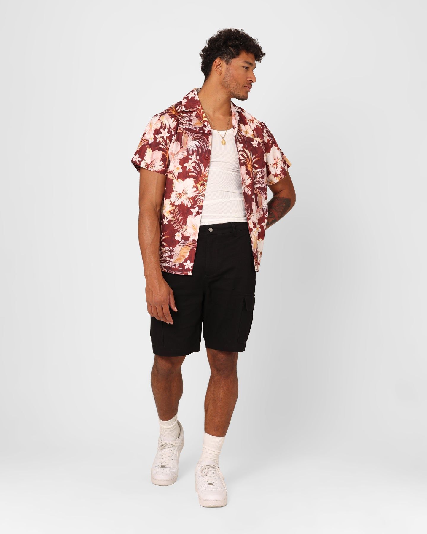 XXIII Jens Satin Button Up Shirt Maroon sold by Culture Kings product image thumbnail 2