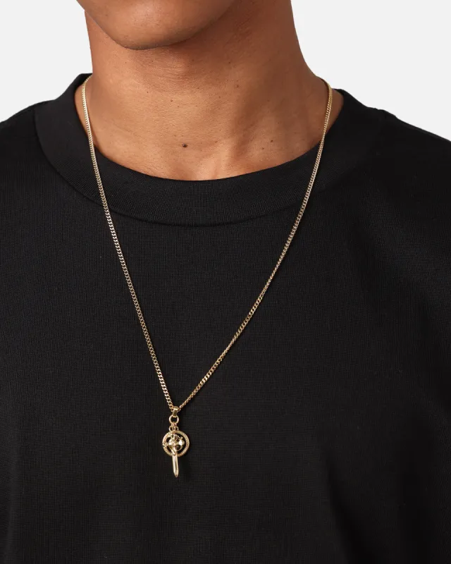 Guess Mainline South Alameda G Coin & Dagger Necklace Yellow Gold made by Culture Kings